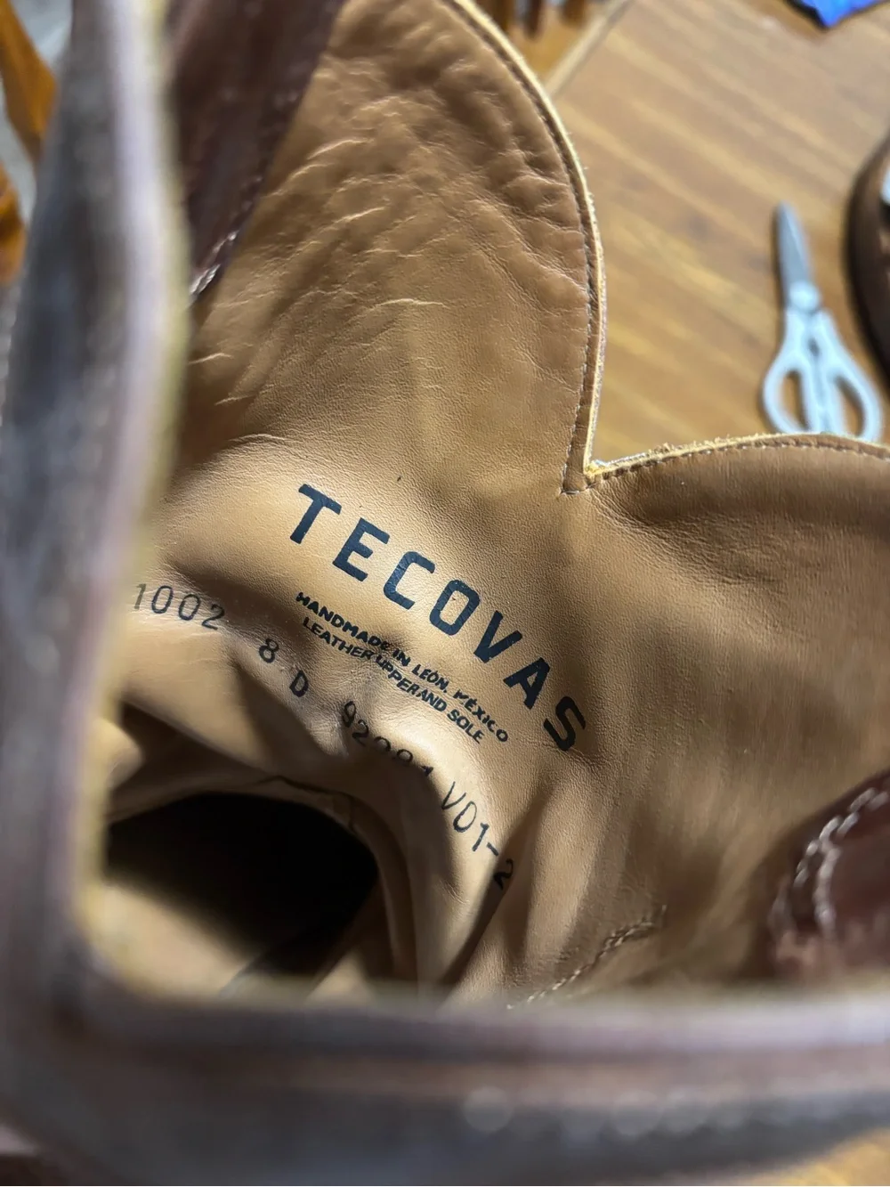 Tecovas The Earl boots in Scotch Goat leather